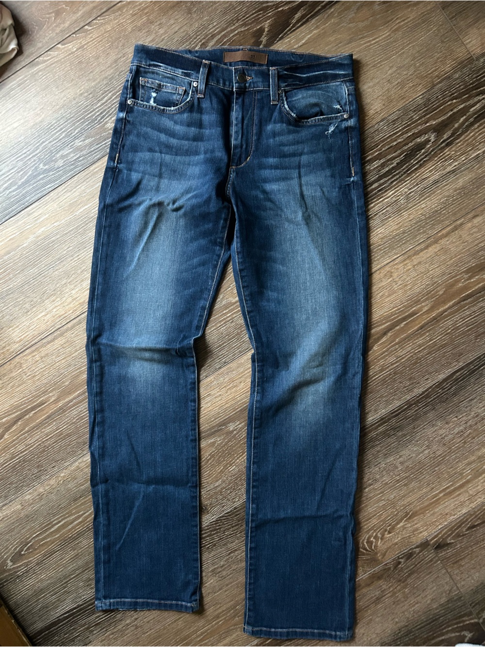 Joe's Jeans Dark Blue Denim with Brown Stitching